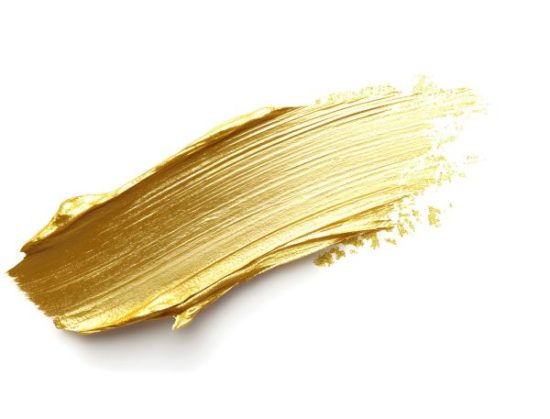 A gold brush stroke on a white background A gold brush stroke on a white background. The brush stroke is long and thin, and it is made of gold. The brush stroke is the main focus of the image, and it creates a sense of movement and energy